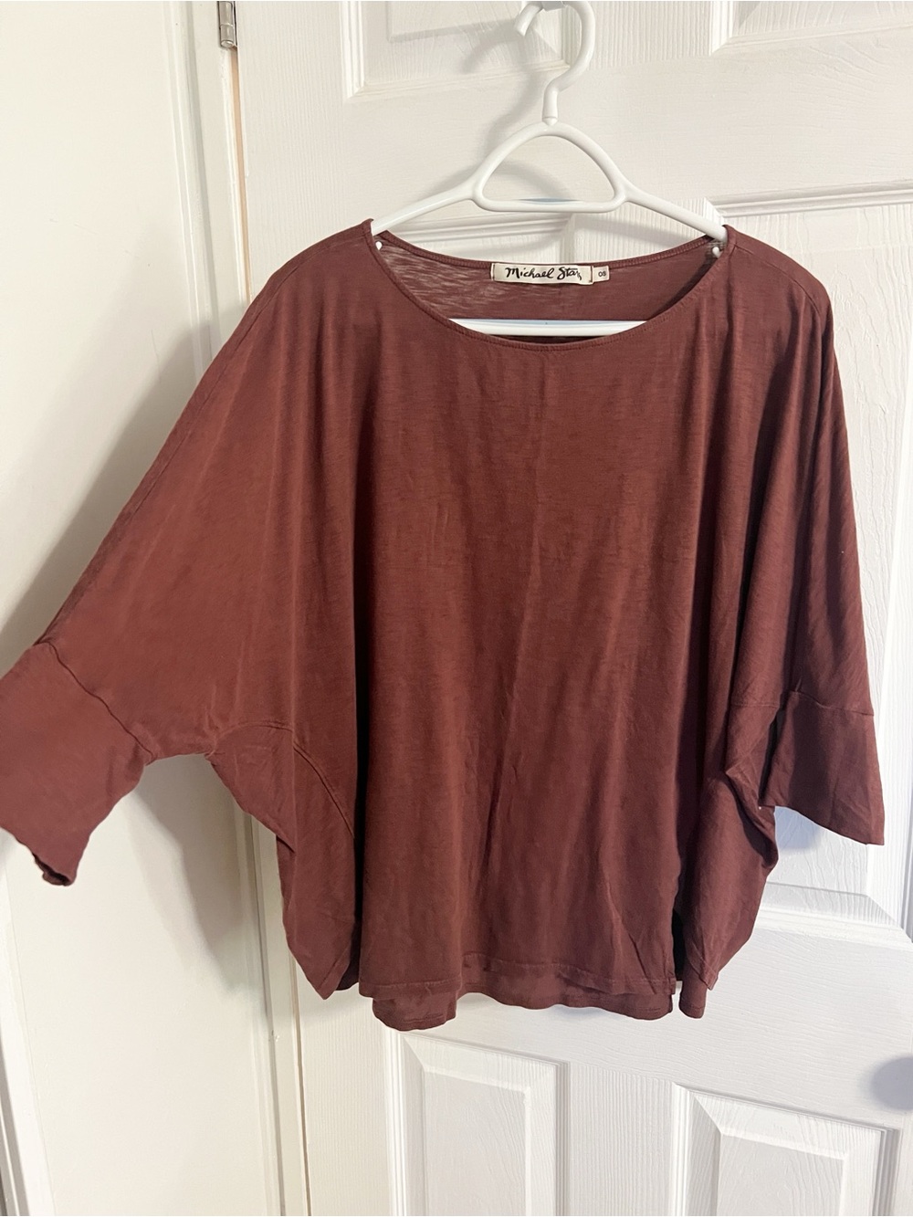 Michael Stars Relaxed Short Sleeve Top in Rust Brown